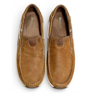 Dunham Mens Size 14/EE Windward Brown Leather Boat Shoes‎ Slip On Loafers Wide